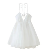 Fongt Women's Explosive Temperament Sweet Slings Fluffy Dress