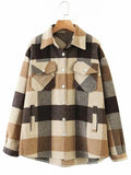 Vintage Pockets Oversized Plaid Shacket-Outfit