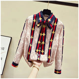 Turn Down Collar Long Sleeve Bee Elegant