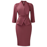 Fongt Women's New Fashion Temperament Big Collar Seven-Point Sleeves All African Dress