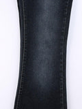 Washed Low Waist Flare Jeans-Outfit