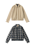 Fongt Double-Sided Wear Classic Plaid Jacket, Male And Female Harlington Lapel Casual Short Style Couple Jacket Coat-Outfit