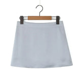 Spring Style Classic Holiday Shorts, Solid Color Shorts, Half Skirt, A-Shaped Skirt.-Outfit