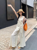 Fongt Xixi 2025 Spring New Temperament Linen Vest + High Waist Display Thin Leg Trousers Two Sets Of Women 89403