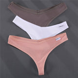 Thong V Waist Design G-String Women's Panties Cotton Panties Female Underpants Solid Pantys Intimates Lingerie