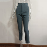 Casual High Waist Pure Color