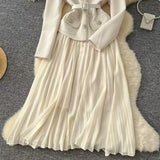 Fongt Luxury Famous 媛风 High-End Dress Women Winter Square To Receive Waist Thin Design Niche Temperament Dress