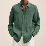 Fongt Explosion Autumn Long Sleeve V-Neck Loose Button Cotton Shirt Shirt