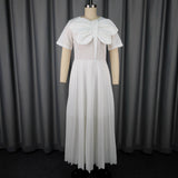 Fongt Elegant Waist-To-Threate Dress Rose-Red Large Bow Elegant Evening Dress Plus