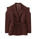 Fongt Women's Explosive Temperament Commuting Belt Strap Shoulder Blazer