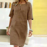 Fongt Burst Short-Sleeved Cotton Dress