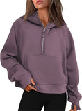 Fongt Autumn And Winter New Fashion Leisure Sports Half Zipper Hooded Short Plus Velvet Wear
