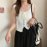 Fongt Fashion Fashion Short Strap Design Knitted Sling Vest New Niche Sleeveless