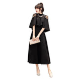 Fongt Evening Dress Woman 2025 New Winter Banquet Elegant Temperament Famous Slim Dress Mid-Long Evening Dress