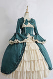 Fongt Retro Gothic Court Dress Side Collar Waist Thin Spliced Bow Design Ladies Dress