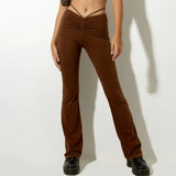 Ruched Cut Out High Waist Wraped Long