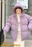 2023 Women Short Jacket Winter Thick Hooded Cotton Padded Coats Female Korean Loose Puffer Parkas Ladies Oversize