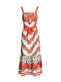Spring Women's Dress 2025 New Fashion Sexy Bosom Dress Loose-Fitting Print High-End Sling