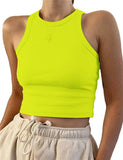 Fongt Women's Wish New Summer Pure Color Sleeveless Slim Short Small Vest