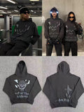 Skull Print Hooded Hoodie Ins Trendy Men's High Street Hoodie In Spring And Autumn-Outfit