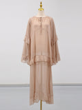 Fongt Niche Dress 2025 Autumn And Winter Perspective Mesh High-End Slim Slim Slim Thin Chiffon Dress Woman