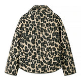 Fashion Winter Women's Animal Print Kimono Open Skirt Loose Padded Coat-Outfit