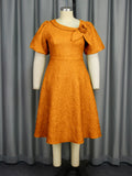 Fongt New Rose Clip Dress Commuter Three-Dimensional Flower A Dress Dress