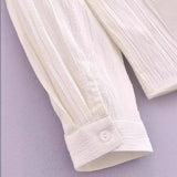 Spring 2024 Lotus Leaf Shirt Lapel Single-Breasted Shirt Blouse-Outfit