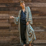 Fongt Green Geometric Cardigan Loose Plus Size Beach Sunscreen Coat Bikini Smock Swimsuit Outside A