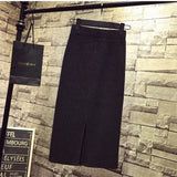 Fongt Half-Dress Girl Spring And Autumn Winter 2023 New Wool High Waist Long Open Fork And Hip Long
