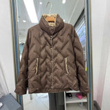 Autumn And Winter New Standing Collar Single Breasted Down Jacket Female Short Money Loose Show Thin Thin White Duck Down Warm Coat-Outfit