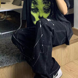 Grunge Ghost Face Graphic T-Shirt-Outfit
