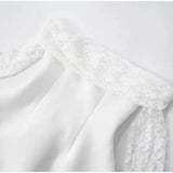 Lace Off-shoulder Patchwork Solid Mini Dress-Outfit