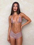 Fongt Cloth Forget Y2K Bow Tsets Holiday Bikini Set With Triangular Corset Low-Rise Shorts