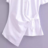 New Spring Poplin Waist Shows Thin Lace Fashion Shirt 9479048-Outfit