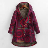 Fongt 2025 Autumn And Winter Warm Plush Bulbla Chain Pocket Hooded Loose Coat Woman