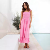 Fongt Fresh And Sweet Simple Solid Color Sling Dress-88204-Outfit