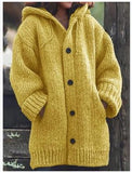 Fongt Pure Color Loose Autumn And Winter Warm Sweater Jacket Long-Sleeved Knitted Long Hoodie Number Women's