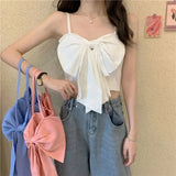 Bow Sling Female Summer New Famous Lady Small Fragrant Wind With A Short Small Vest Korean Version Of The Sleeveless