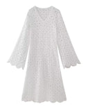Fongt Women's Explosive Lace Embroidered Long-Sleeved Dress