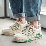 Men Skateboarding Shoes Canvas Thick Bottom Platform Shoes Comfortable Breathable Vulcanized Shoes Casual Sneakers Student Shoe-Outfit