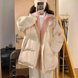 Down Cotton-Padded Jacket Women Winter Thick Padded Clothes Oversize Tide Winter Clothes 2024 New Students Fake Two Cotton-Padded Jacket-Outfit