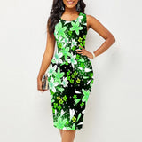 Round Neck Sleeveless Fashionable Printed
