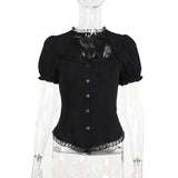 Fongt Summer New Women's Casual Pants Dark Sexy Body-In-Print Lace High-Waisted Flared