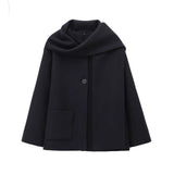 Fongt Homemade New Women's Dresses With Scarf Round-Neck Long-Sleeved Coat 2095141