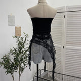2025 Hottie Street Sexy Lace Tset Bra Crucifix Nails Irregular Y2k Wear