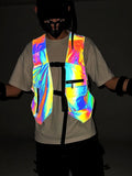 Tactical Function Style Colorful Reflective Vest With Multi-Pocket Vest Vest Jacket For Men And Women-Outfit
