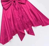 Strapless Large Back Bow Satin Mini Dress-Outfit
