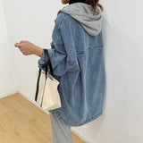 Jacket Women'S Hooded Long-Sleeved Spring And Autumn New Style Loose Korean Mid-Length