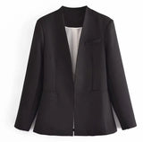 New Multi-Color Solid-Color Slimming Simple Leisure Suit Jacket 2274773-Outfit